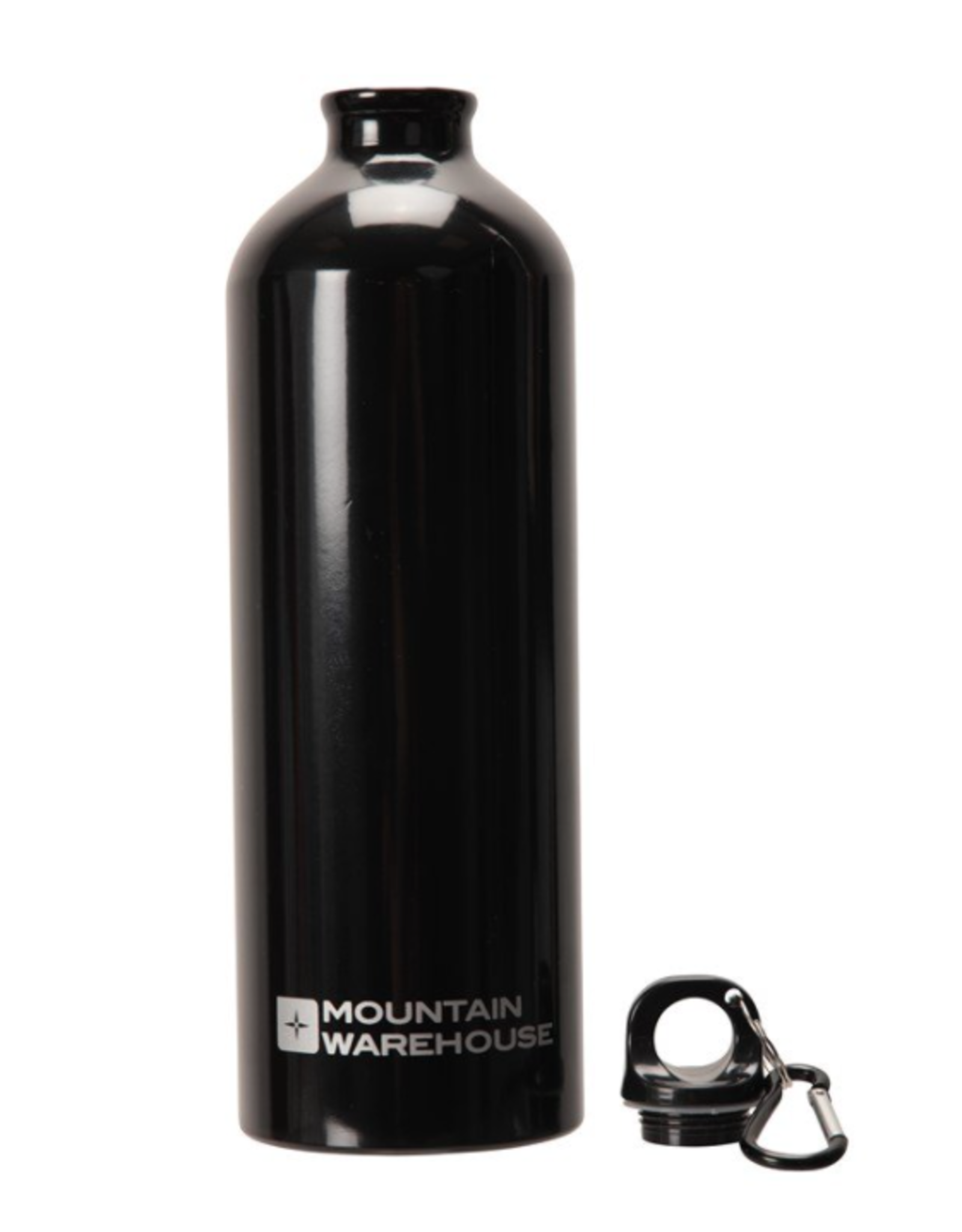 MTN Warehouse BG GEAR 1L Metallic Bottle With Karabiner-BLACK