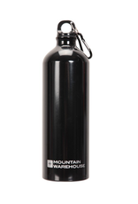 MTN Warehouse BG GEAR 1L Metallic Bottle With Karabiner-BLACK