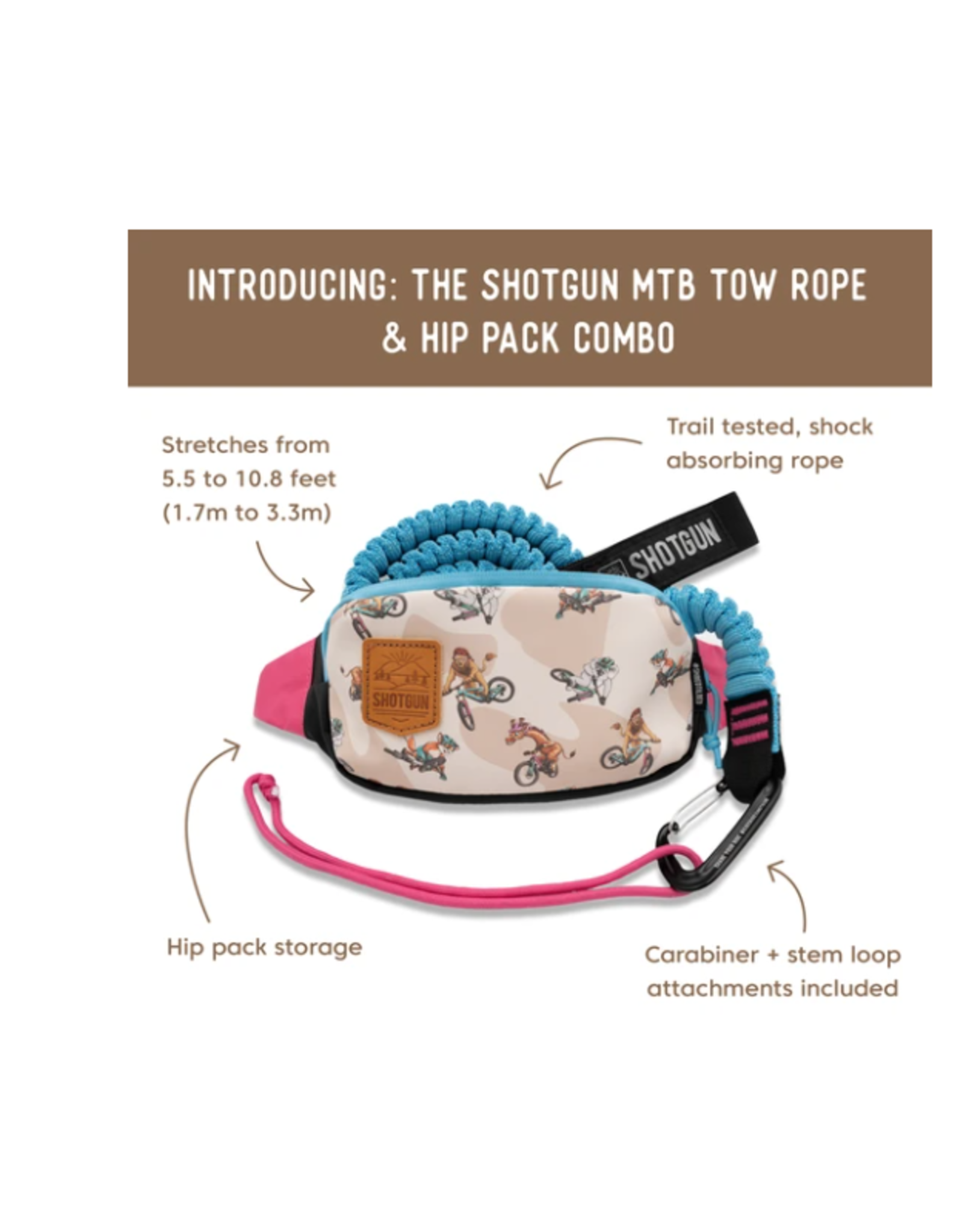 Kids Ride Shotgun Shotgun, Tow Rope and Hip Pack, Set