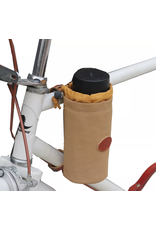 Tourbon TOURBON Canvas and Leather Bicycle Water Bottle Cup Holder Wine Carrier Khaki