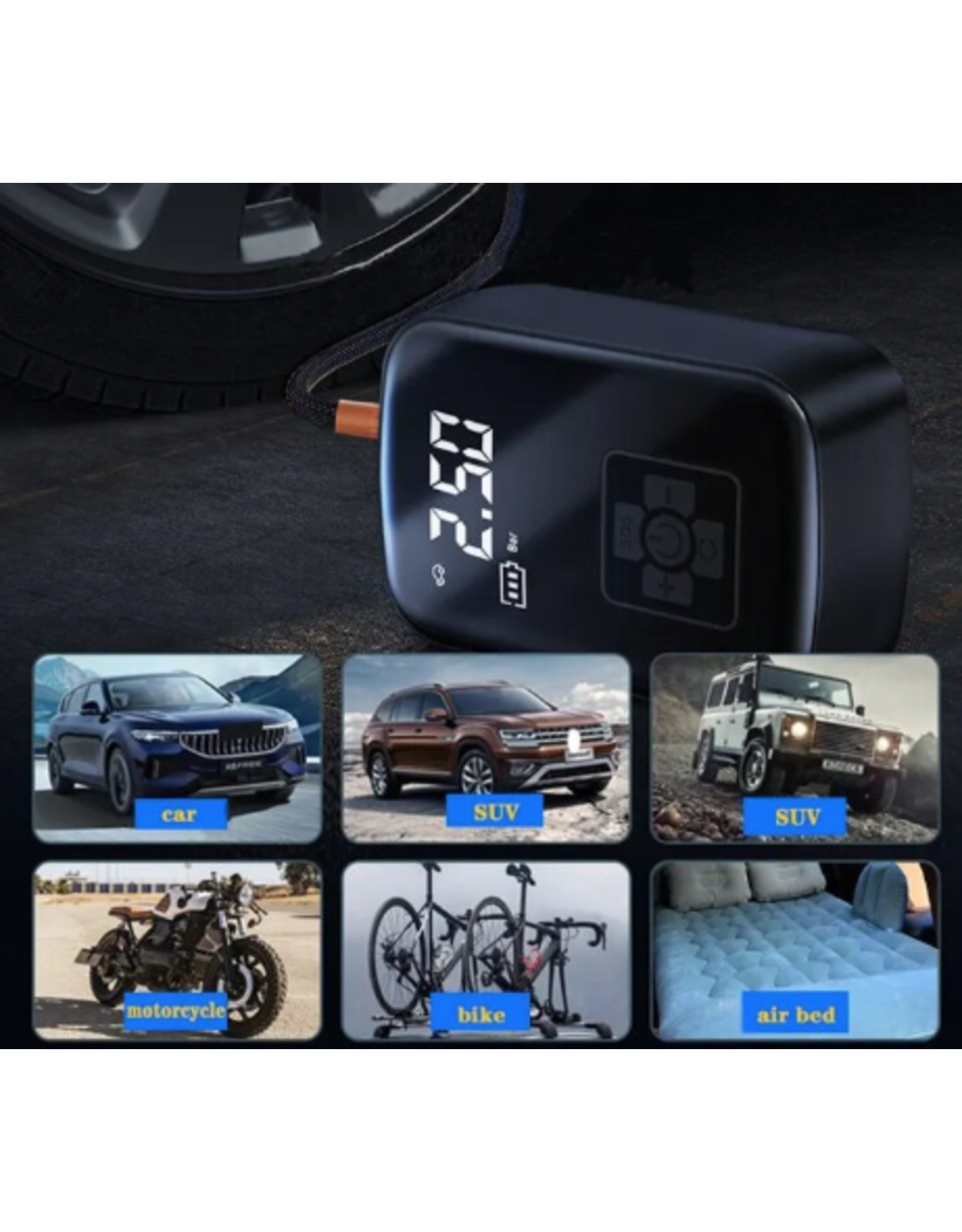 Yuyao Wireless Car Air Compressor Electric Tire Inflator Pump