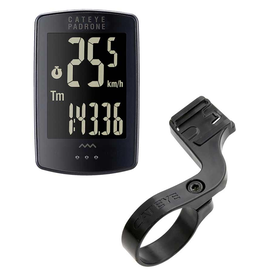 Cat Eye CatEye, Padrone Stealth, Computer, GPS: No, HR: No, Cadence: No, Black, With OF-100 Bracket