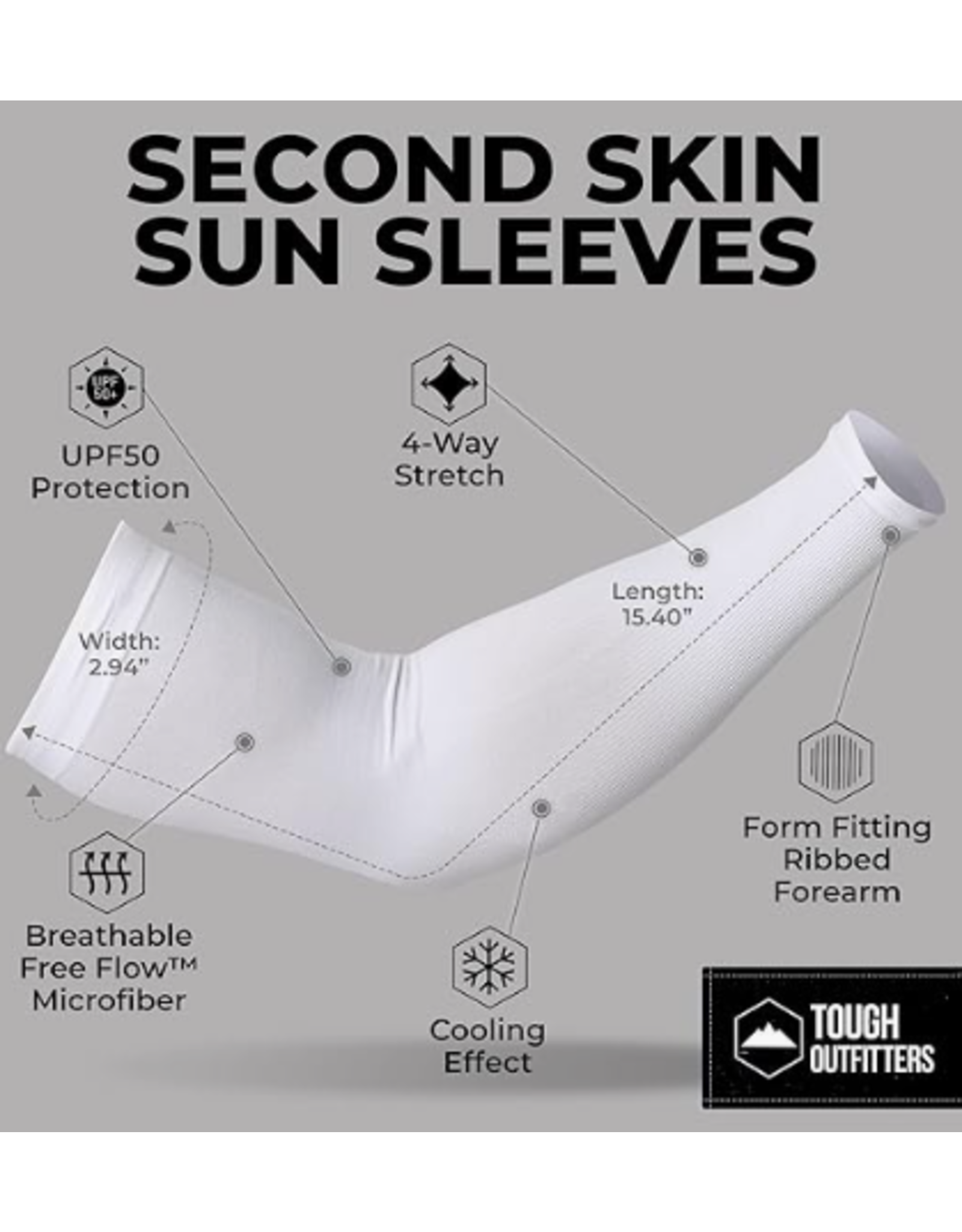 Tough Outdoors Sun Protection Sleeves - UV Arm Sleeves for Men and Women