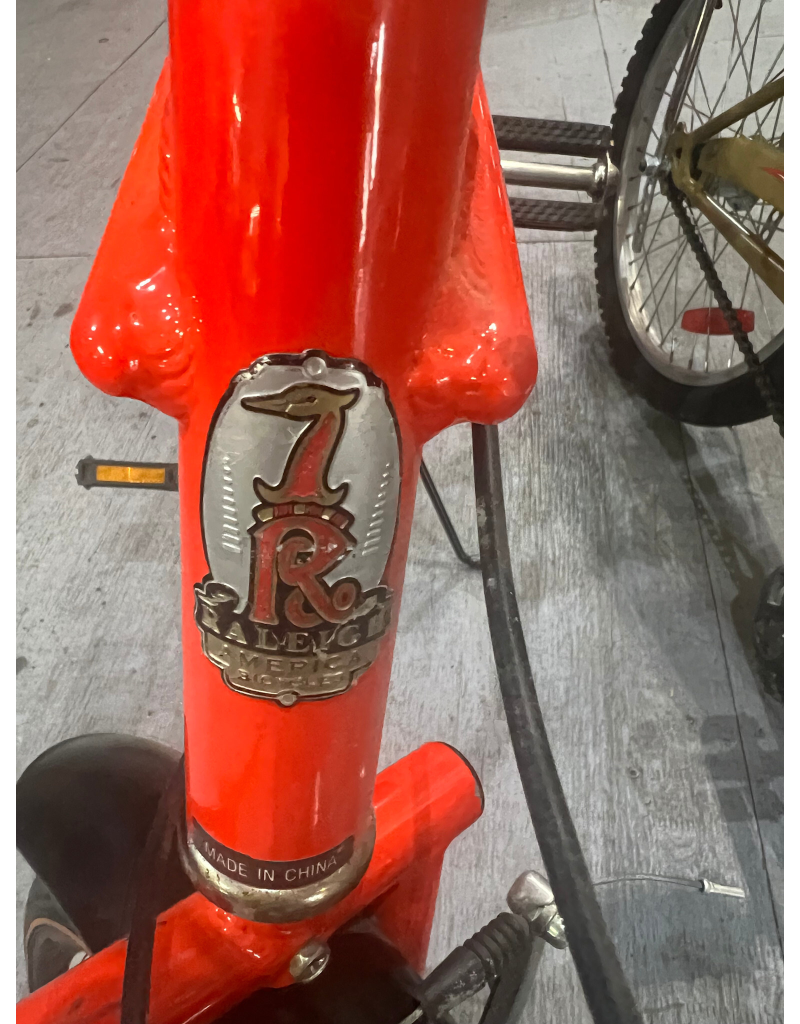 raleigh Raleigh Chopper Mark 3 bicycle, with an Arrow Wedge 7005 series red aluminium frame.