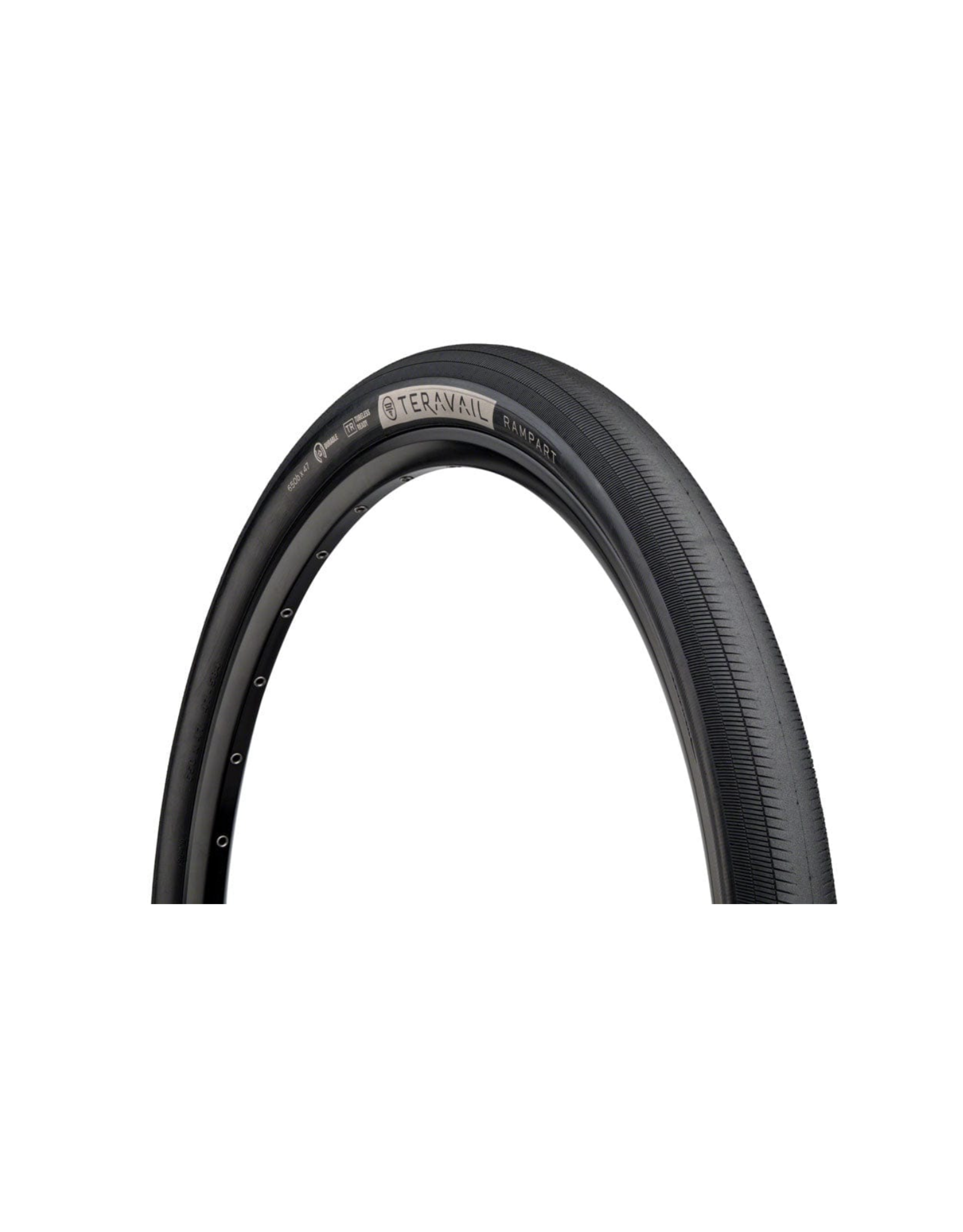 Teravail Teravail Rampart Tire - 650b x 47, Tubeless, Folding, Black, Light and Supple
