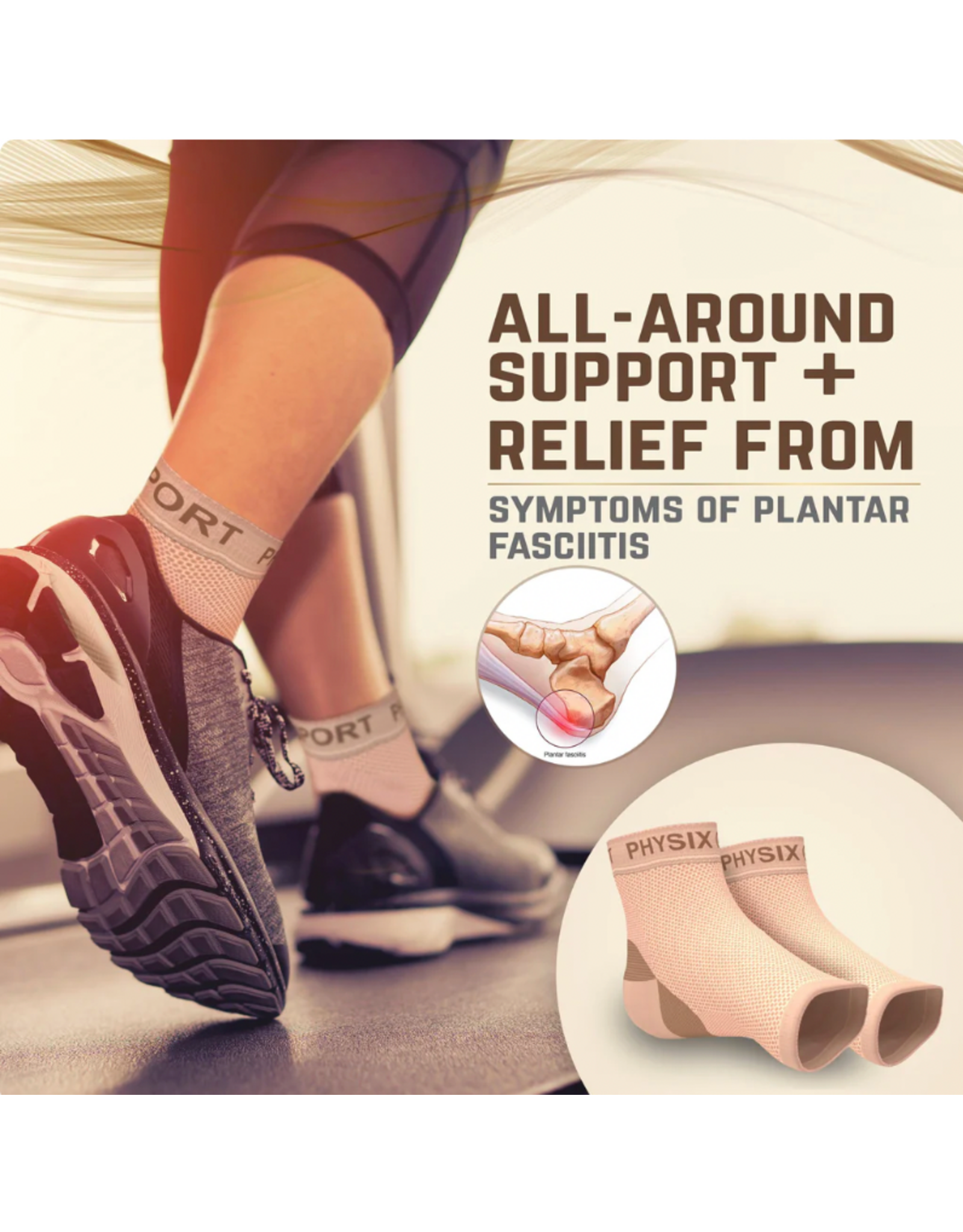 Physix Gear Sport Plantar Fasciitis Socks - Foot Pain Relief and Comfort Size L/XL