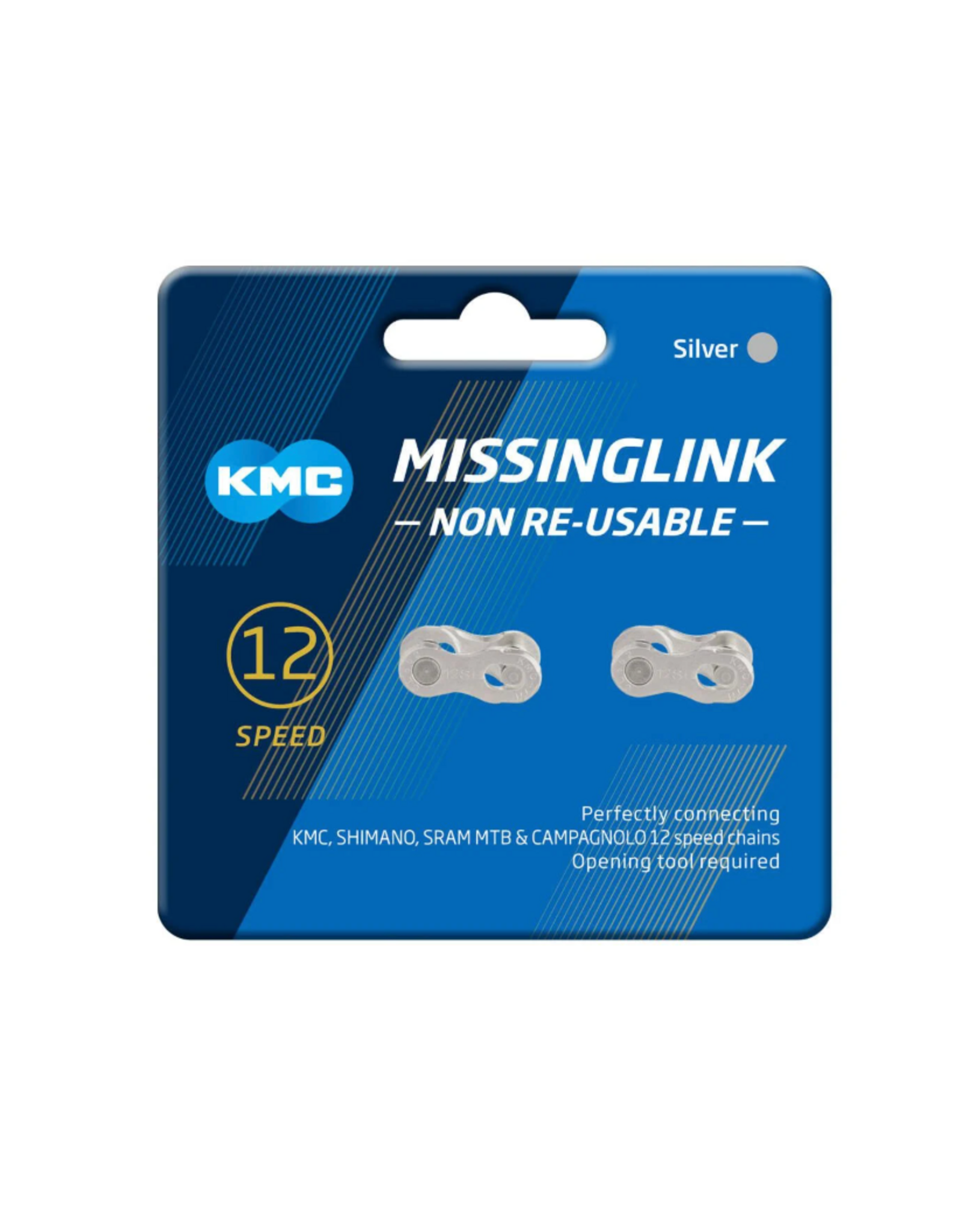 KMC KMC MissingLink-12 Connector - 12-Speed, Silver, 2 Pairs/Card