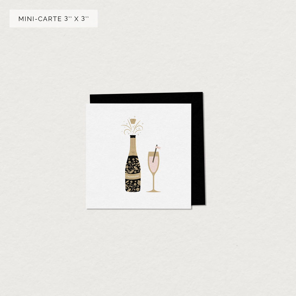 Mimosa Design Mini carte - Champagne