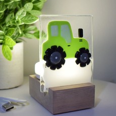 DUO verre fusion Veilleuse - Tracteur vert