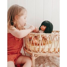 Poppie Toys Bassinette pour poupée en rotin - Argile