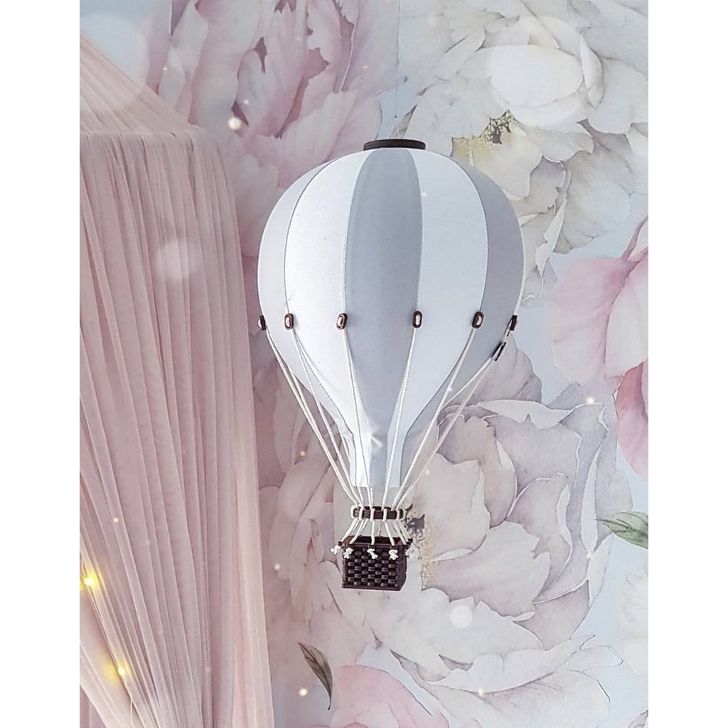 Super Balloon Montgolfière décorative - Gris pâle et blanc