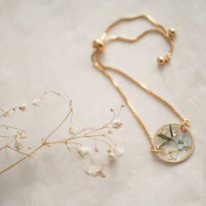 Bracelet en or plaqué - Fleur séchée E