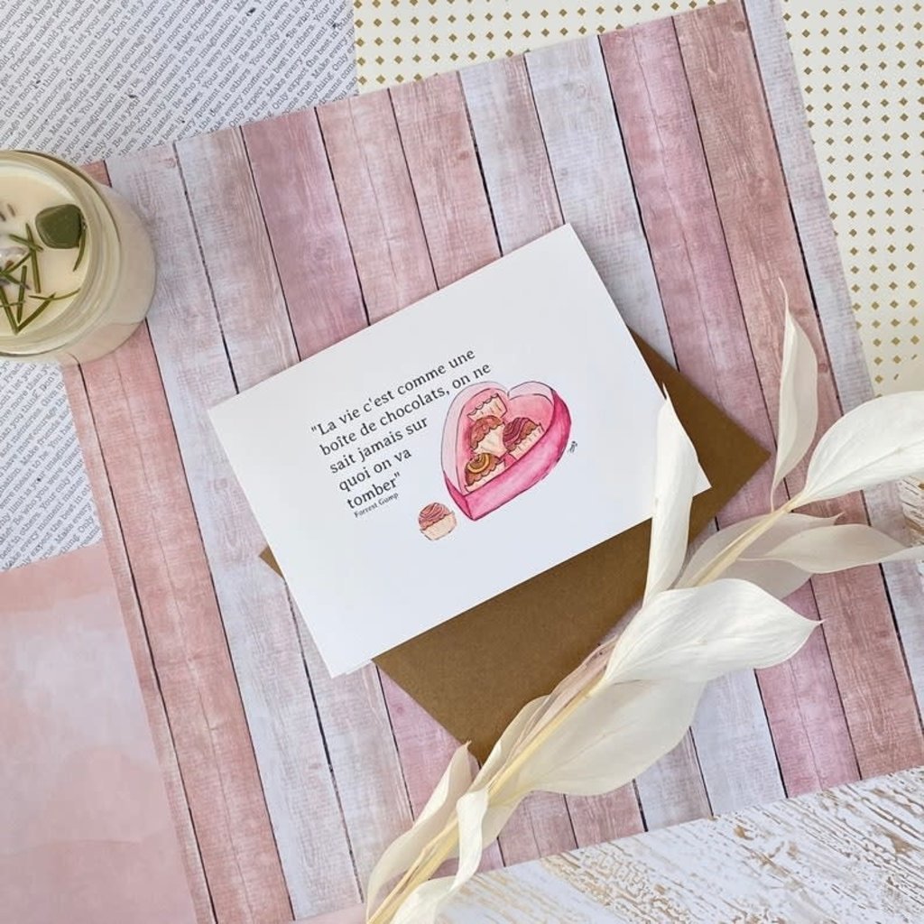 Kit de Survie Carte en papier lin - Boîte de chocolats