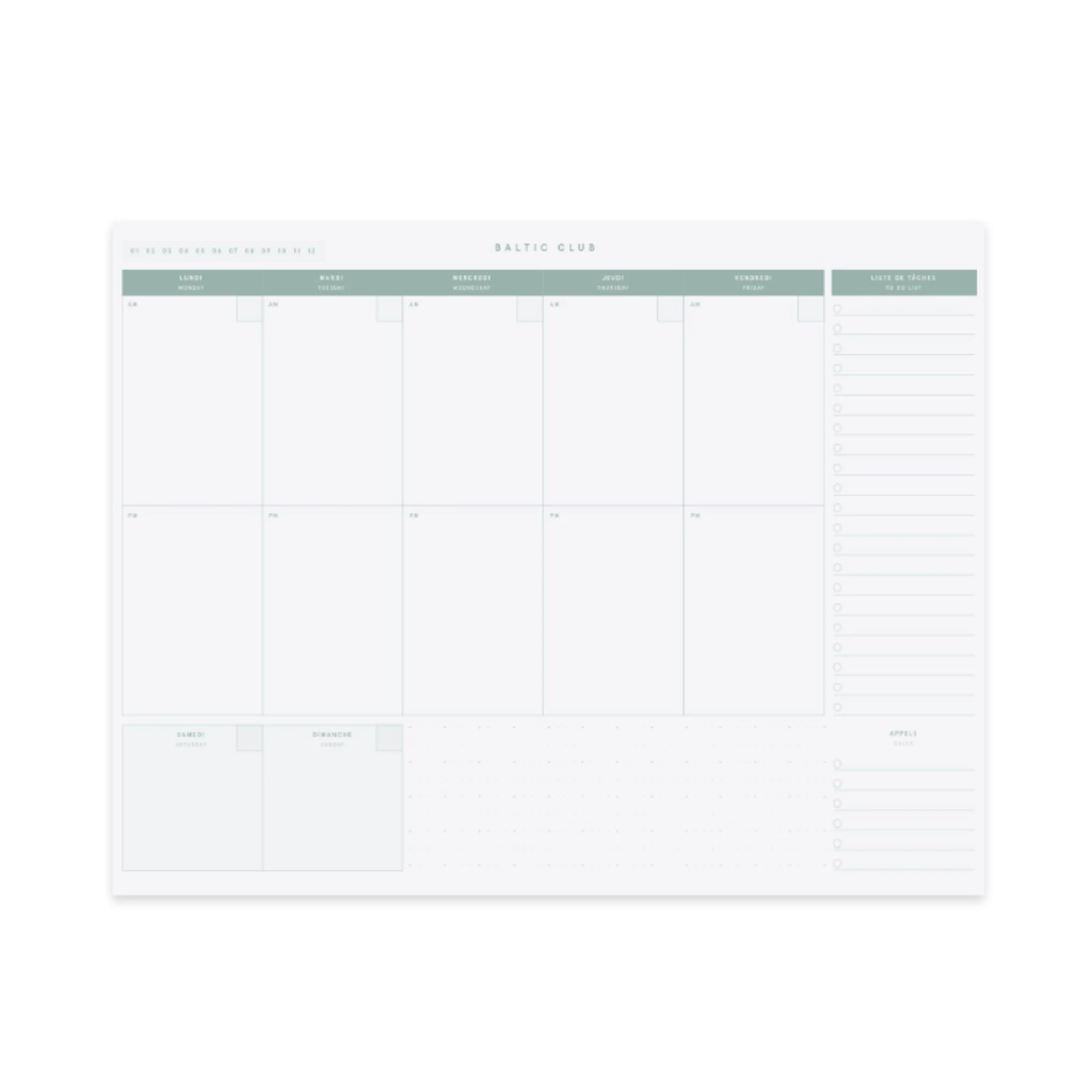 Planificateur hebdomadaire - Lichen - Inédit du Nord