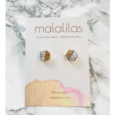 Malalilas Boucles d'oreilles - Hexagone Howlite