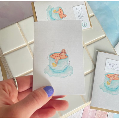 Kit de Survie Mini carte en papier lin - Thé relax