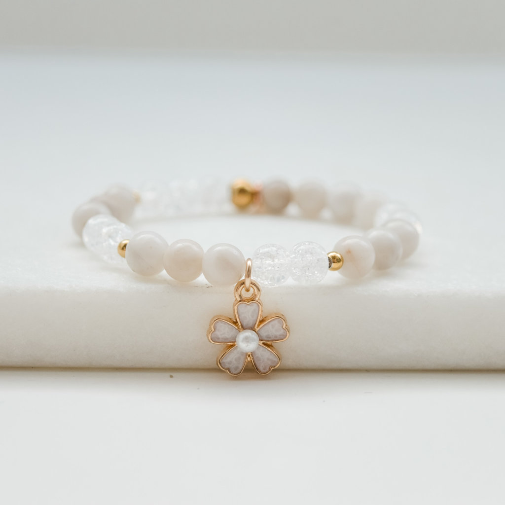 Namasty Bracelet pour enfant - Fleur blanche