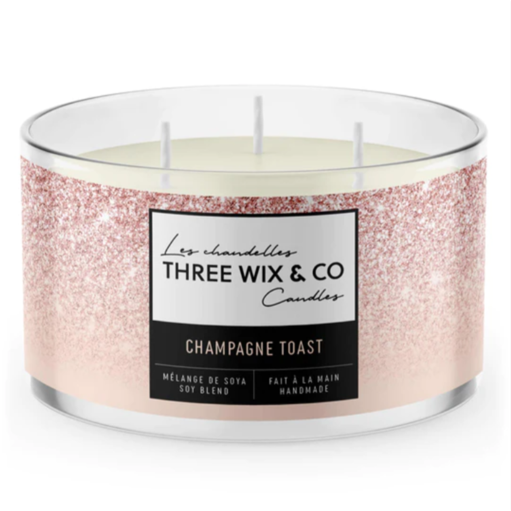 Three Wix & Co. Chandelle 3 mèches - Champagne toast