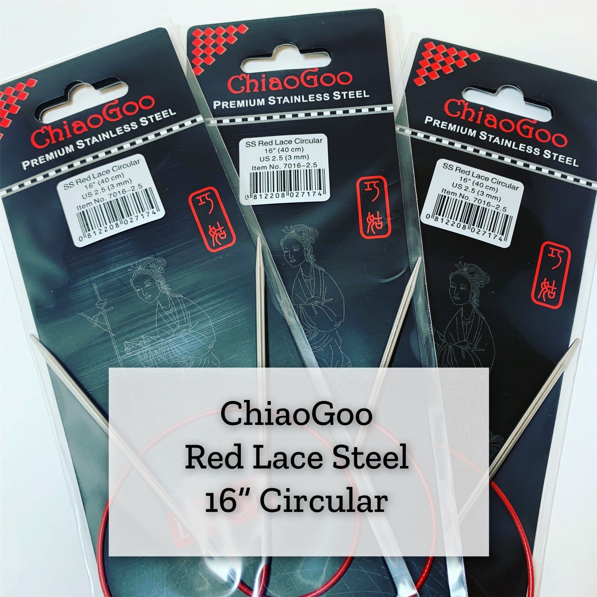 ChiaoGoo Red Lace Steel - 16" 3.25 mm