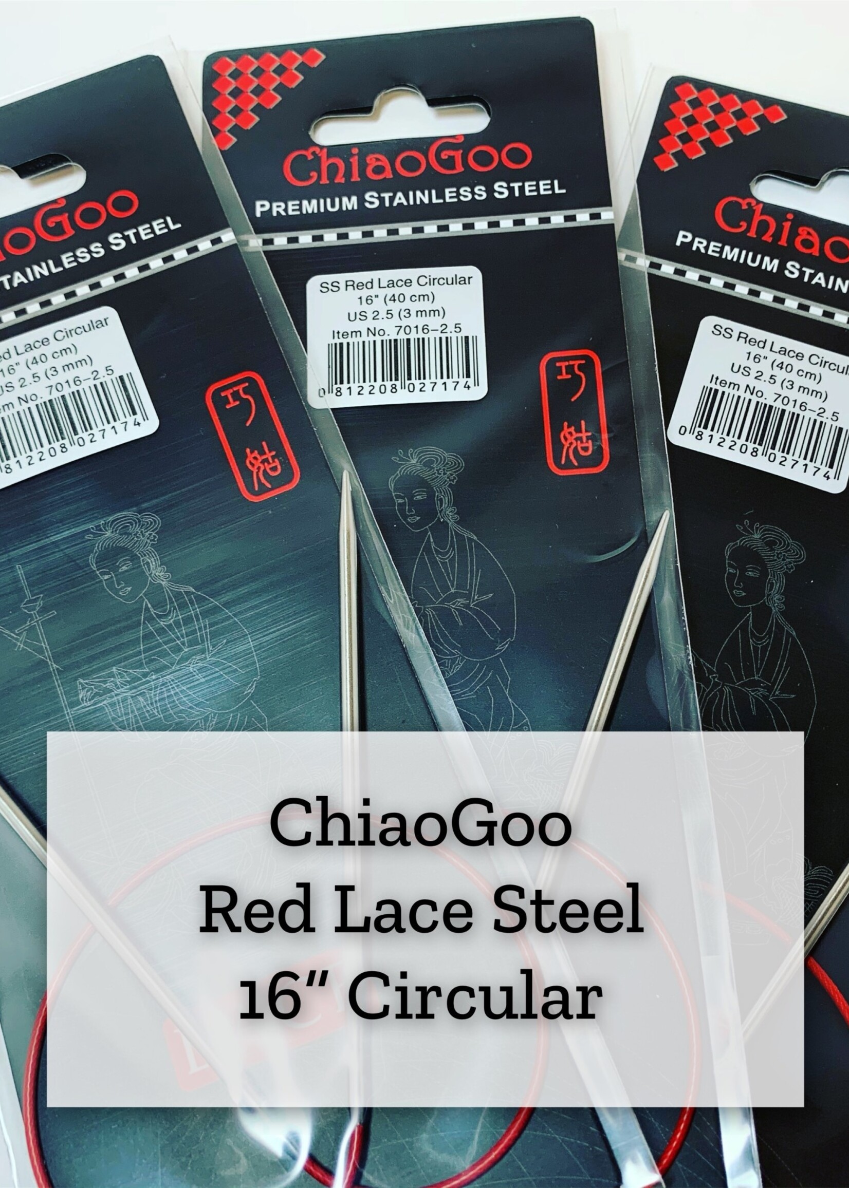ChiaoGoo ChiaoGoo Red Lace Steel - 16" 5 mm