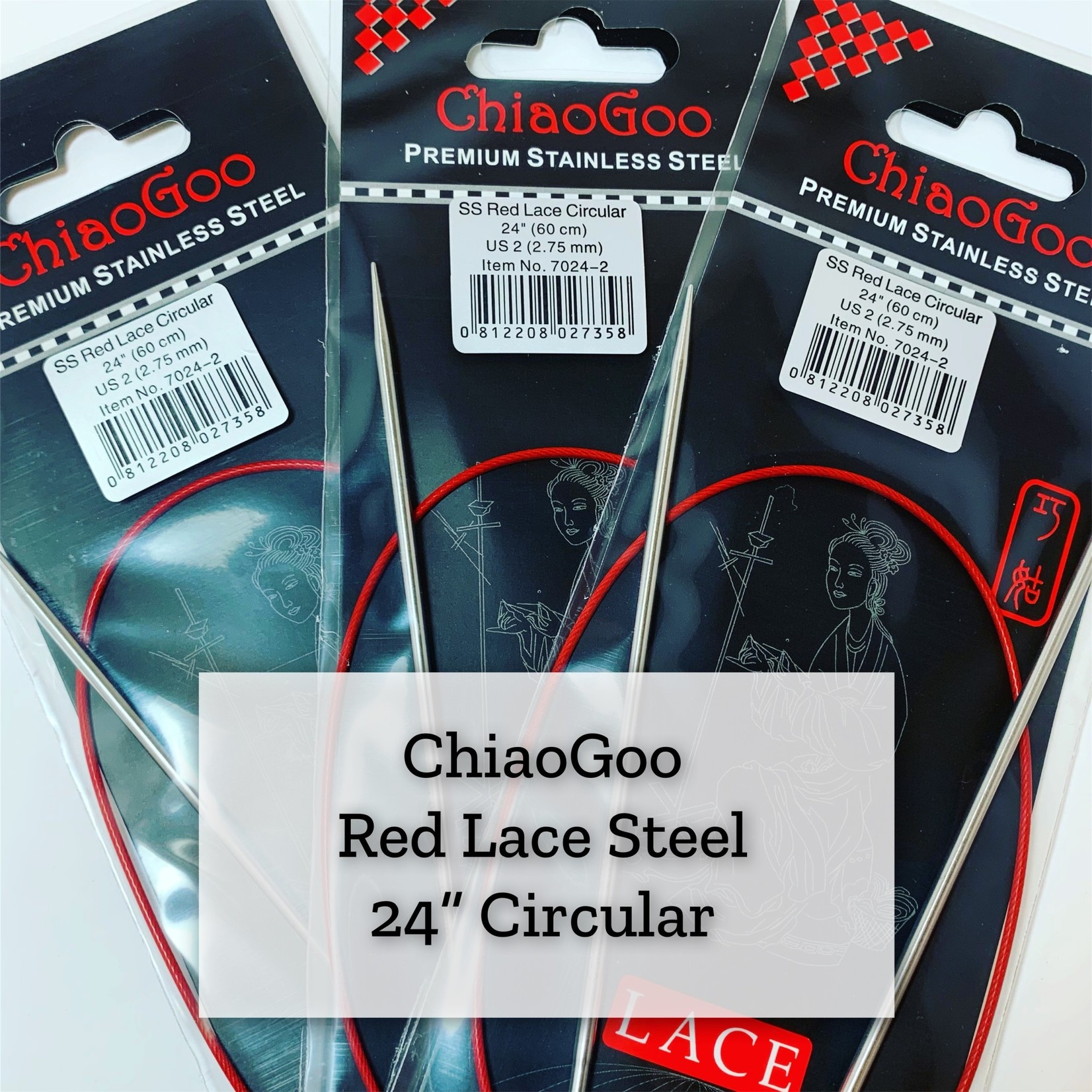 ChiaoGoo Red Lace Steel - 24" 2.75 mm