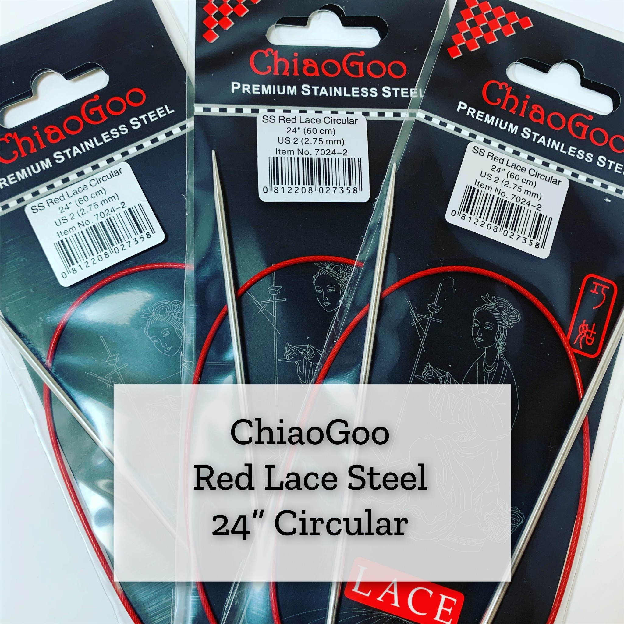 ChiaoGoo Red Lace Steel - 24" 2.25 mm