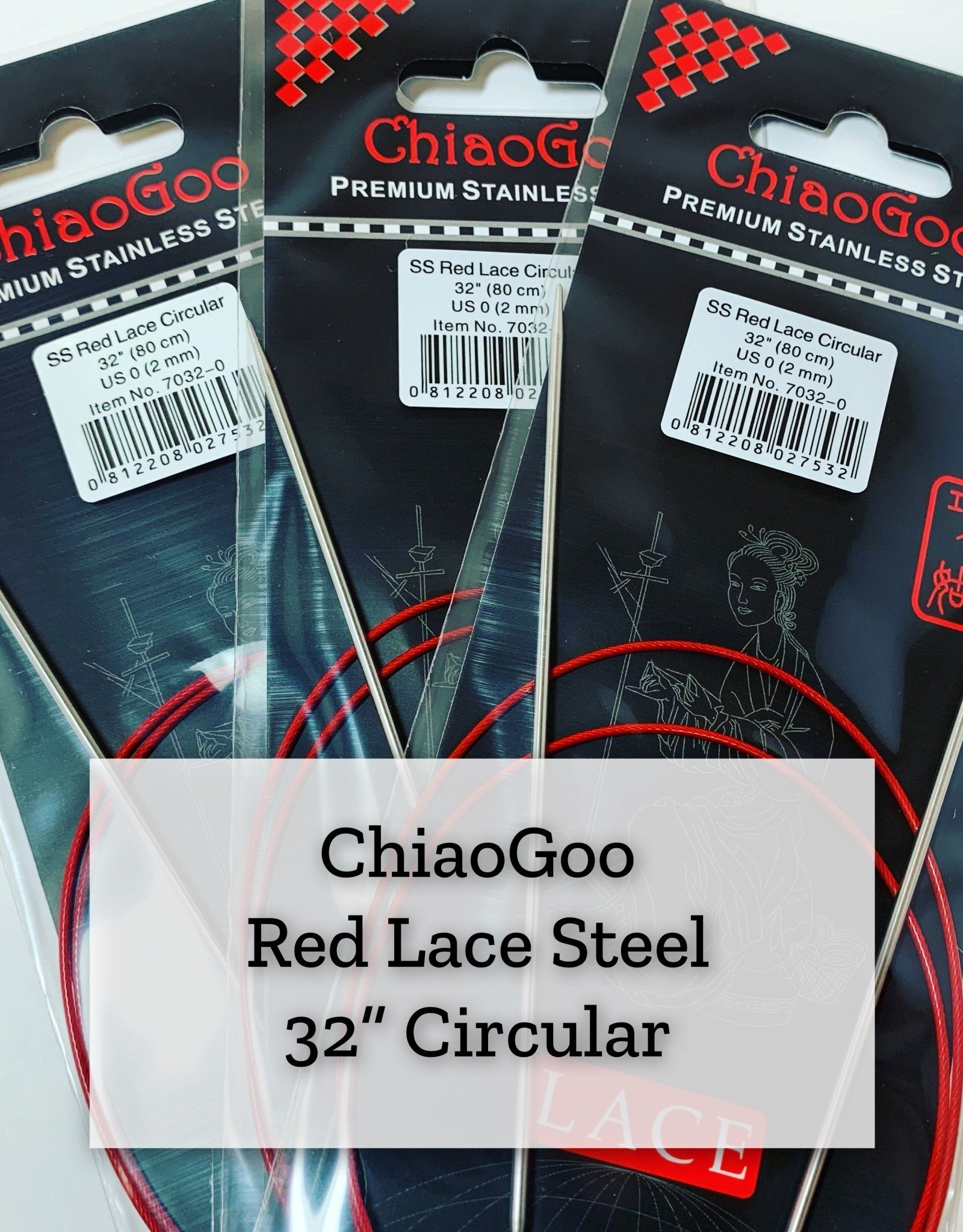 ChiaoGoo Red Lace Steel - 32" 2.75 mm