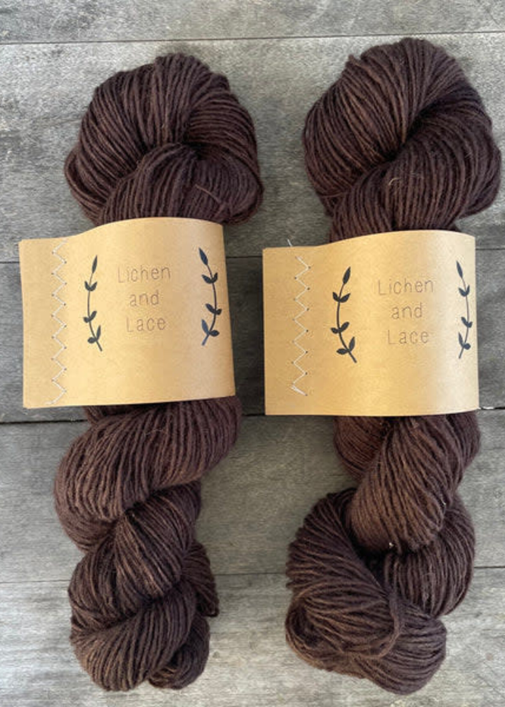 Lichen and Lace LL Rustic Heather Sport - Black Walnut