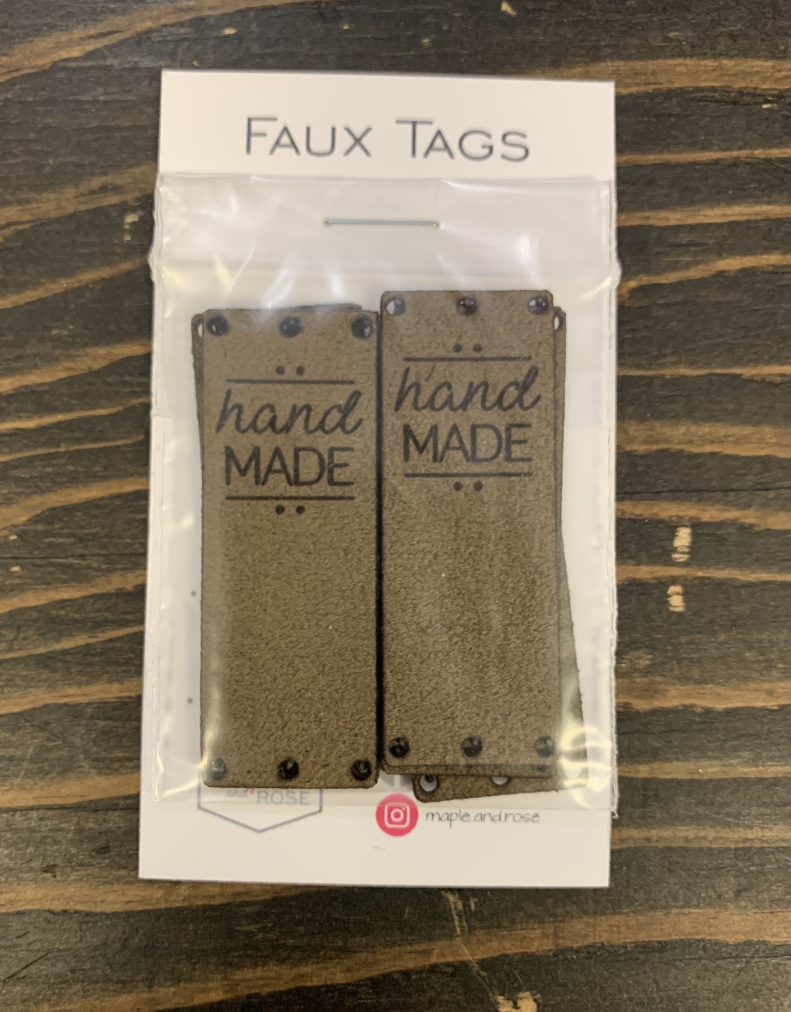 MR Suede Tags - Fold Over - Woodhue Colour