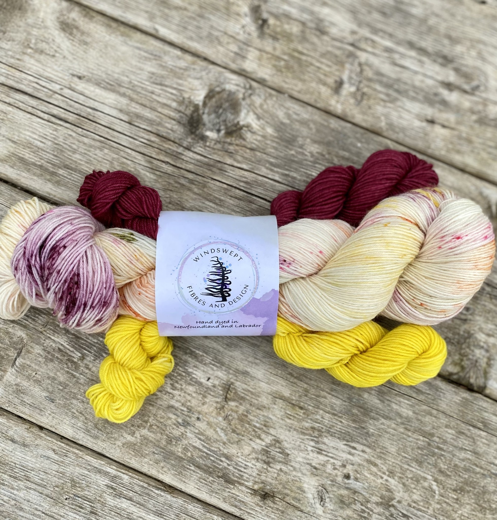 WF BFL 75/25 - Jiggs Dinner Scoff Combo - with Sweet Mustard Pickles and Pickled Beets mini skeins