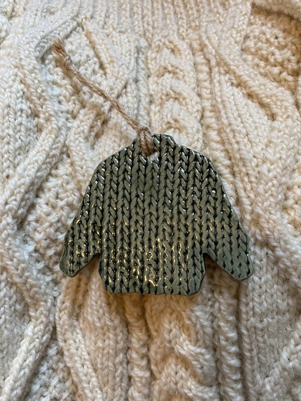 Sweater Ornament by Coastal Clay  - Green