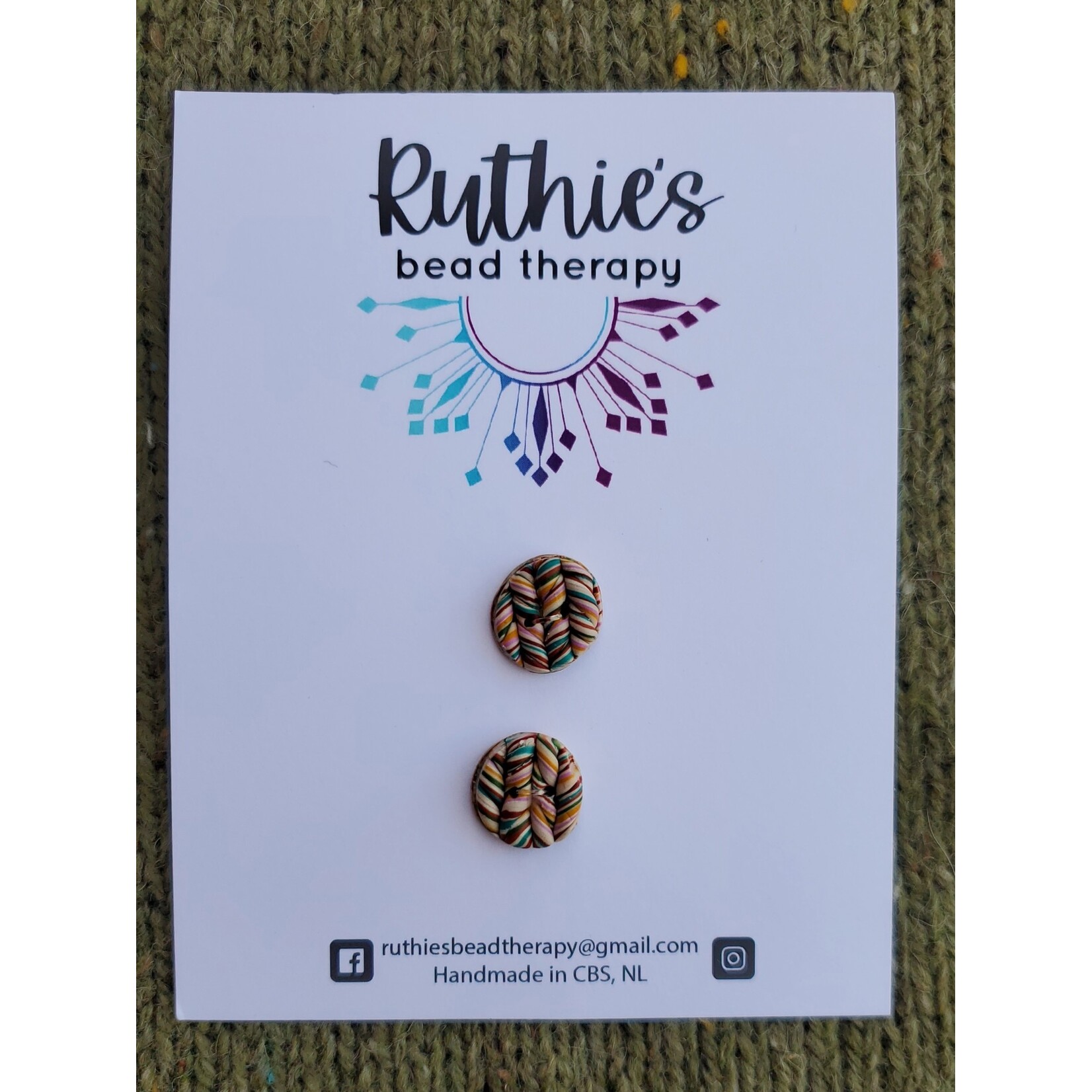Ruthies Knitted Buttons - Multicoloured