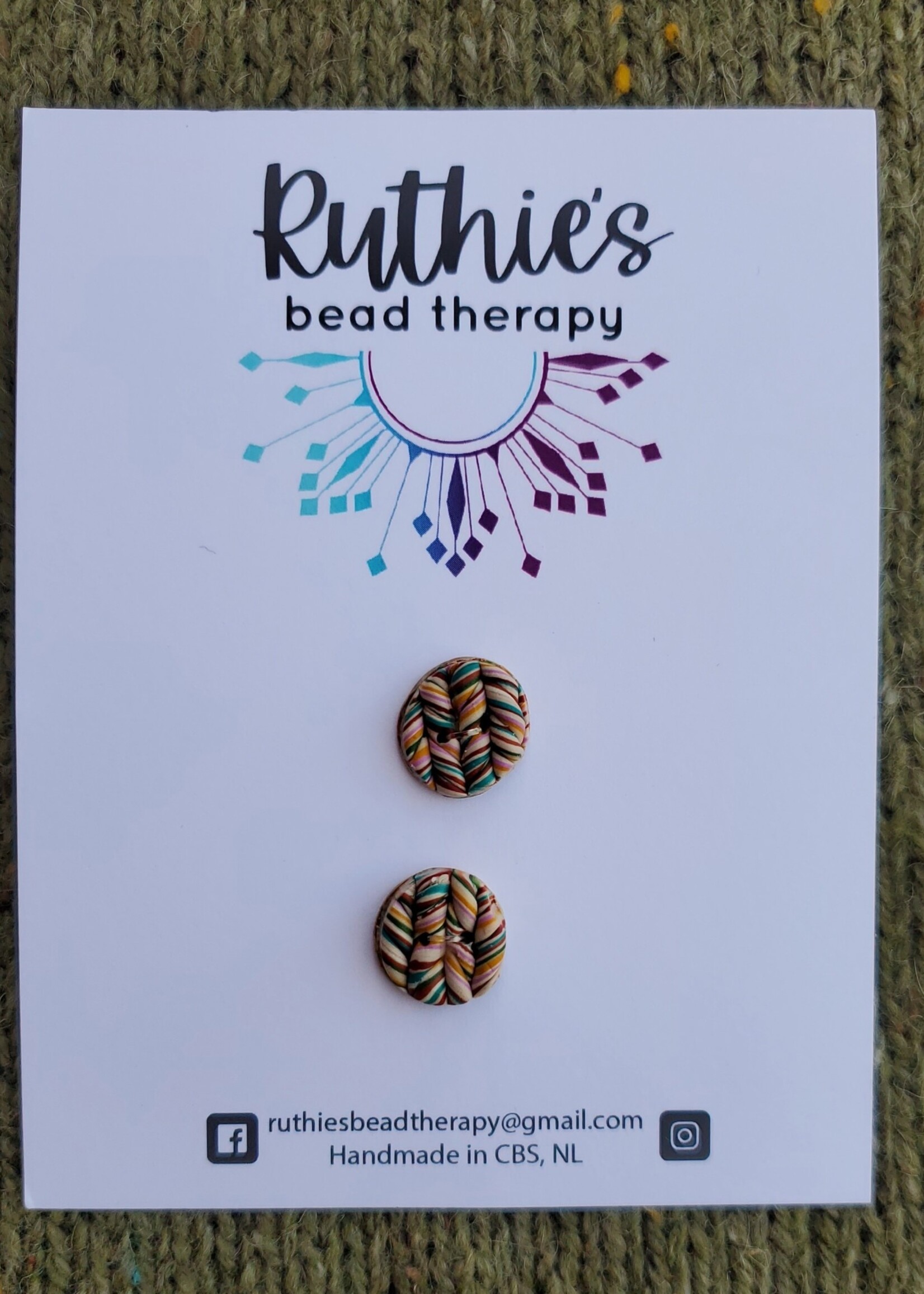 Ruthies Knitted Buttons - Multicoloured