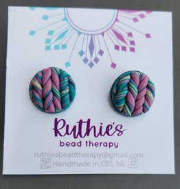 Multicoloured Knitted Studs #4, small
