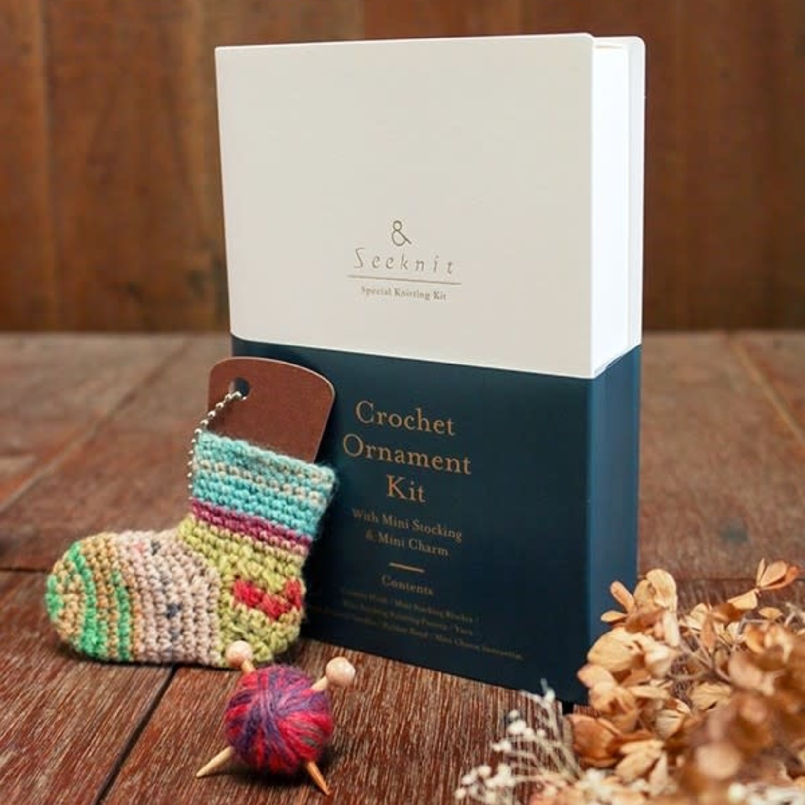 Kinki Amibari Crochet Ornament Kit with Mini Stocking & Mini Charm
