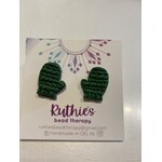 Green Mitten Studs - Earrings - Ruthies Bead Therapy