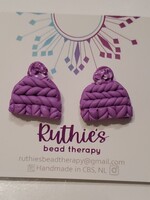 Purple Hat Studs - Earrings - Ruthies Bead Therapy