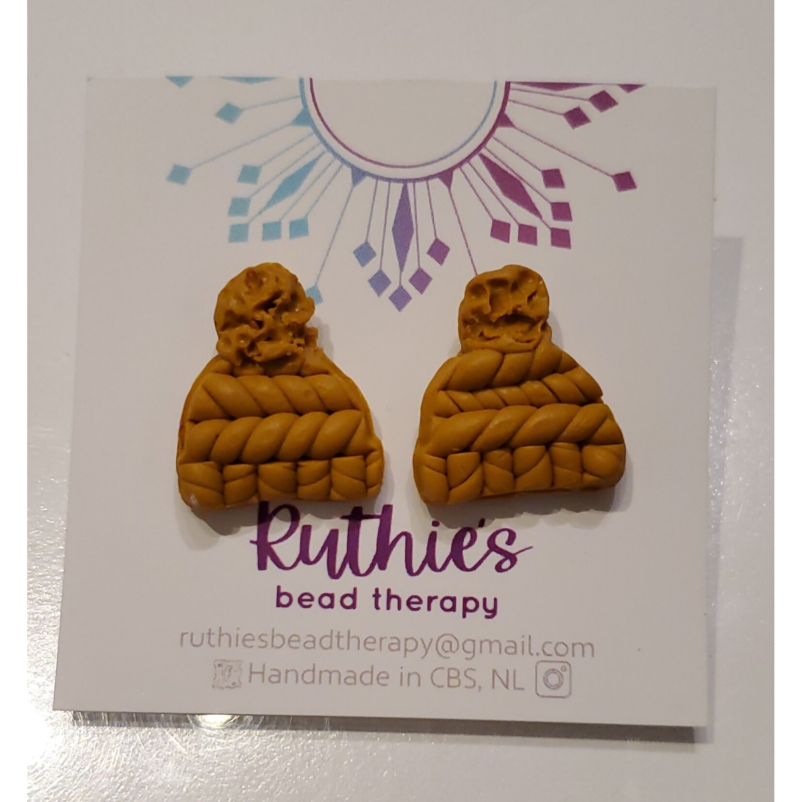 Yellow Hat Studs - Earrings - Ruthies Bead Therapy