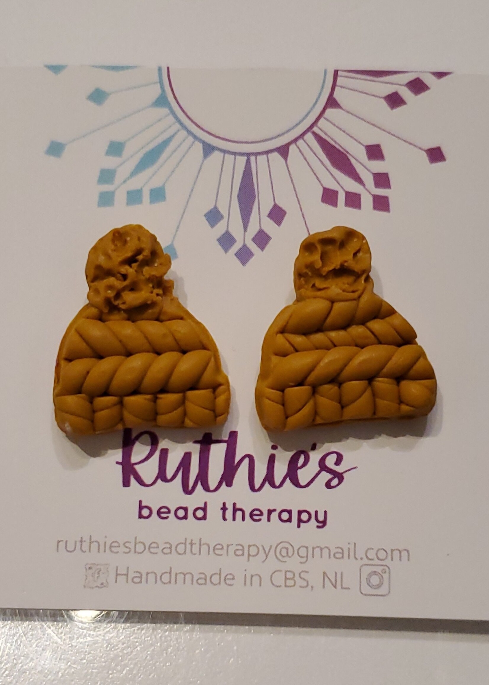 Yellow Hat Studs - Earrings - Ruthies Bead Therapy