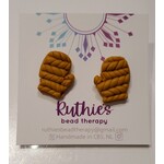 Yellow Mitten Studs - Earrings - Ruthies Bead Therapy