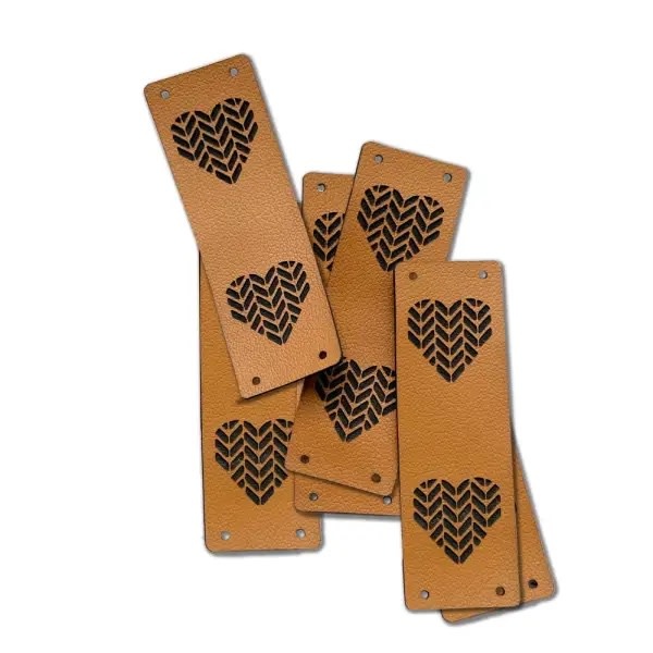 BrickBubble Tags - Large Hearts - Cinnamon Brown Only