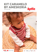 Katia - Striped crochet romper kit- 12 months - 50% OFF