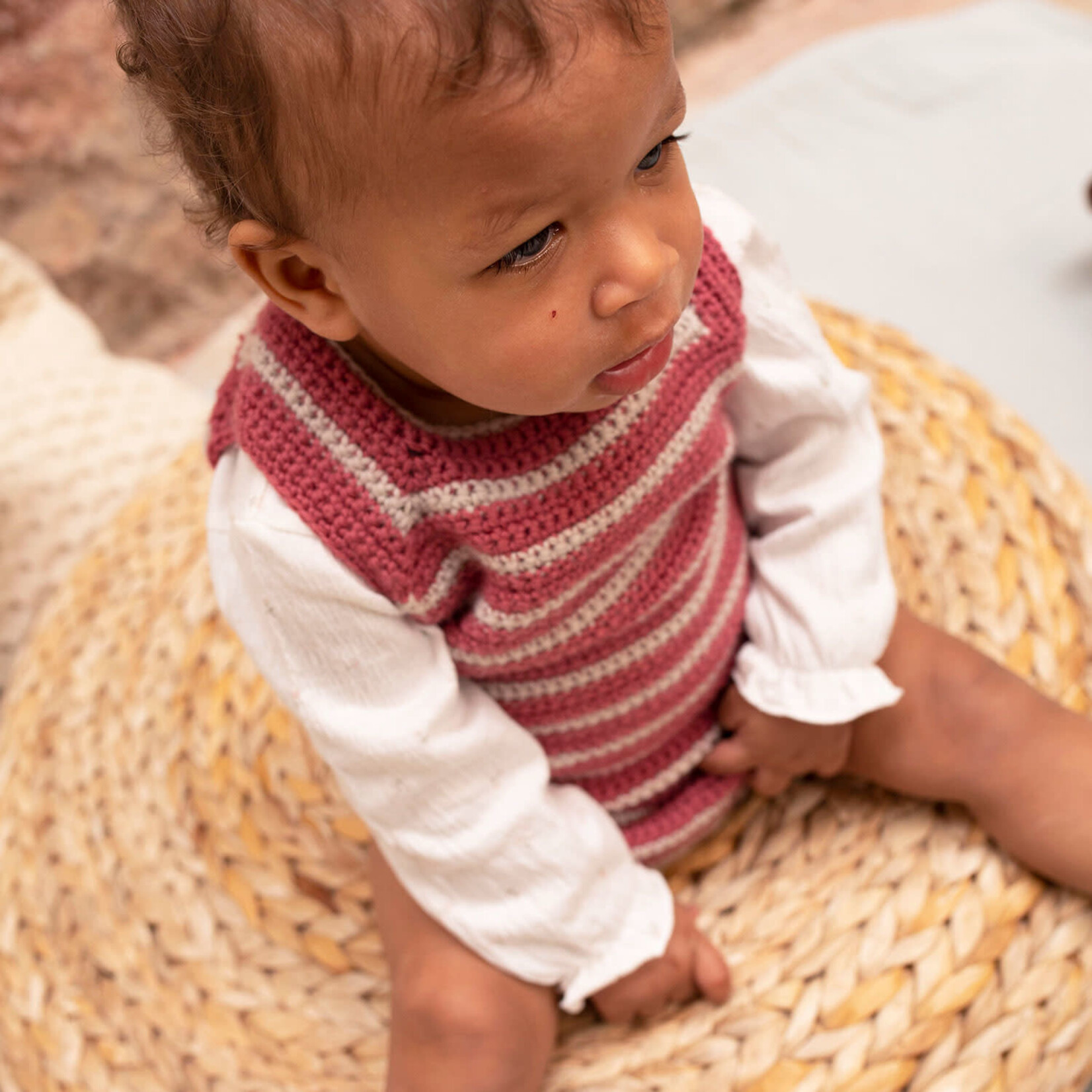 Katia - Striped crochet romper kit- 12 months - 50% OFF