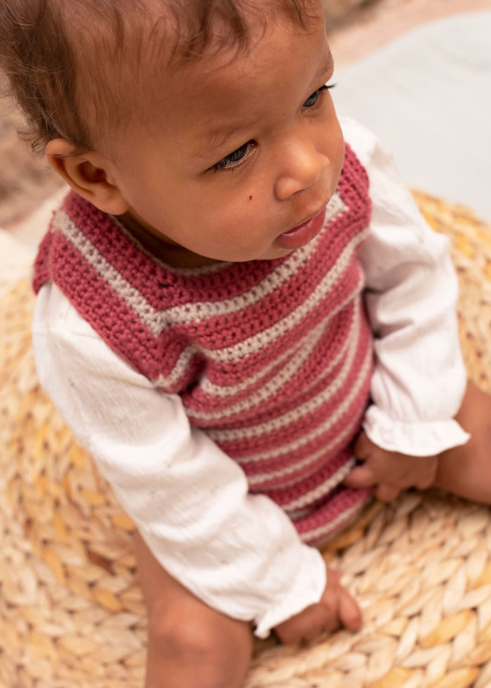 Katia Katia - Striped crochet romper kit by Ameskeria - 12 months