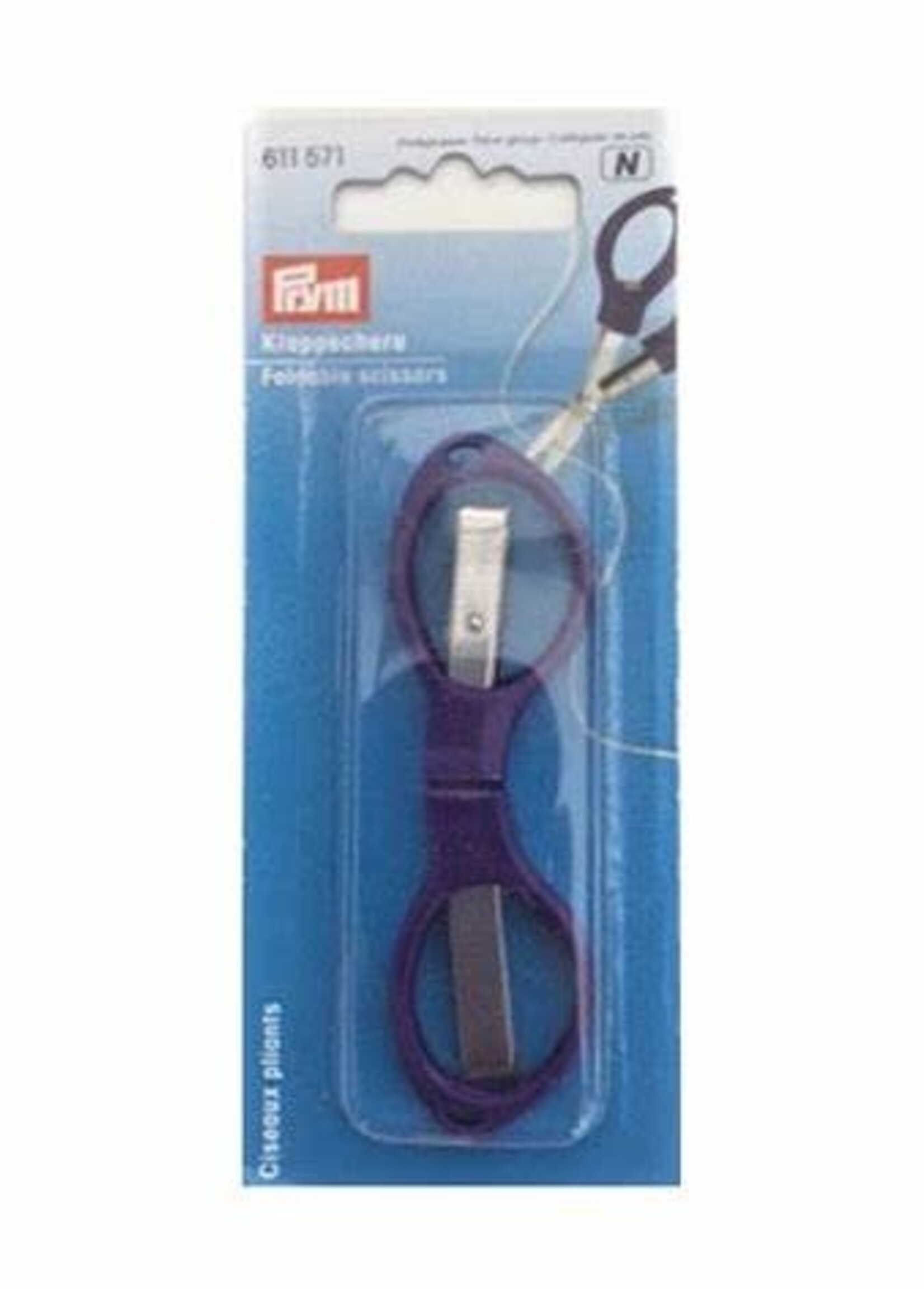Prym Foldable Scissors Handle Dark Violet 10 cm, Stainless Steel, Purple, 10cm
