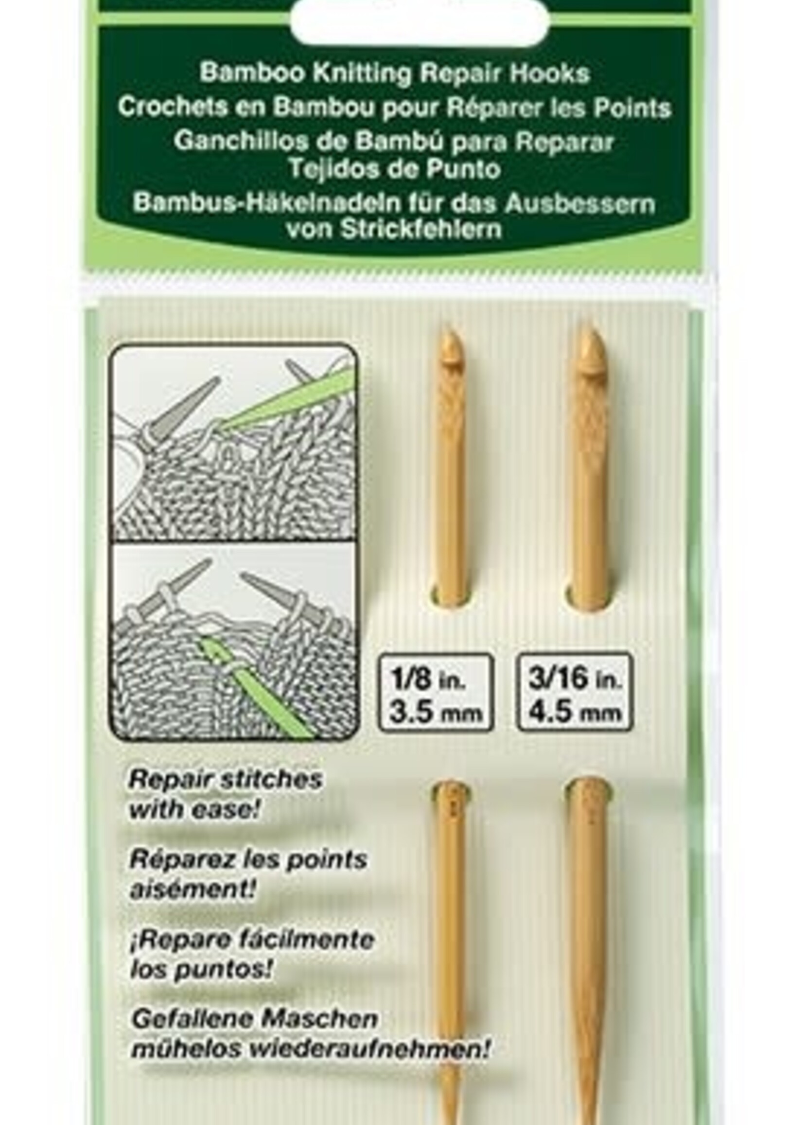 Clover Bamboo Knitting Repair Hooks