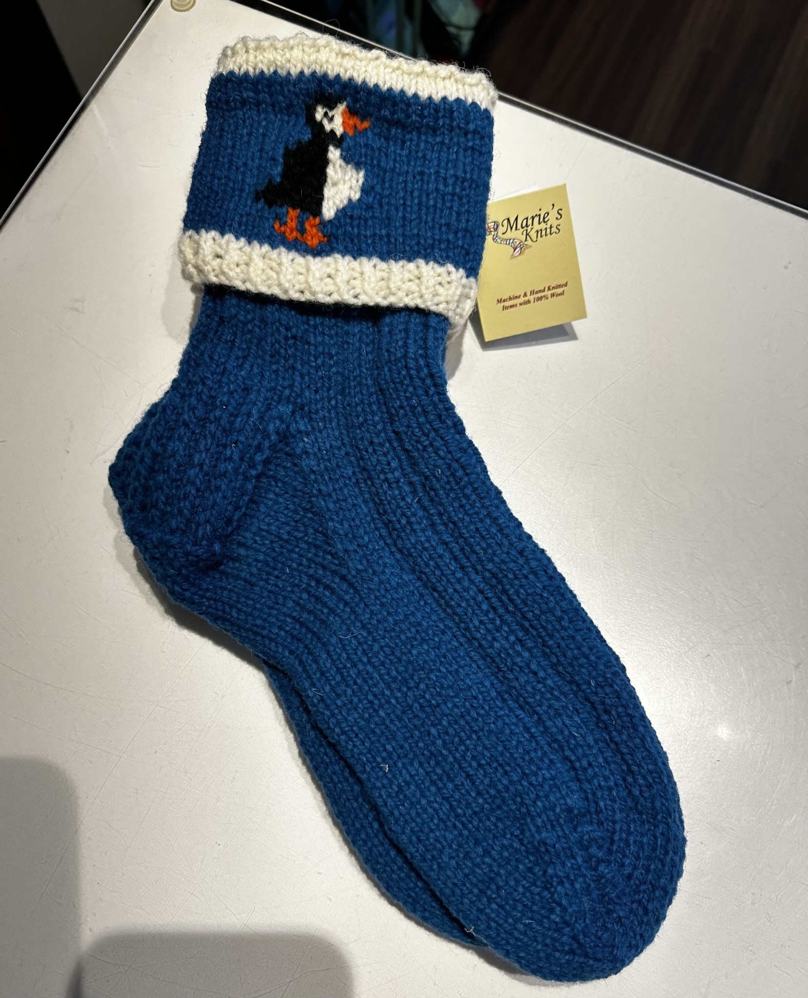Marie’s Knits (Blue Puffin Socks)