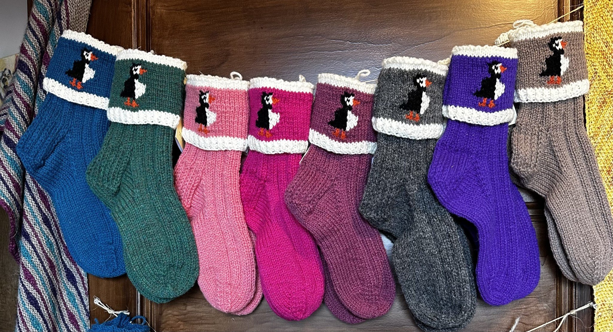 Marie’s Knits (Hot Pink Puffin Socks)