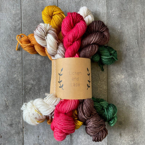 Lichen and Lace Fade Sets - Christmas Socks