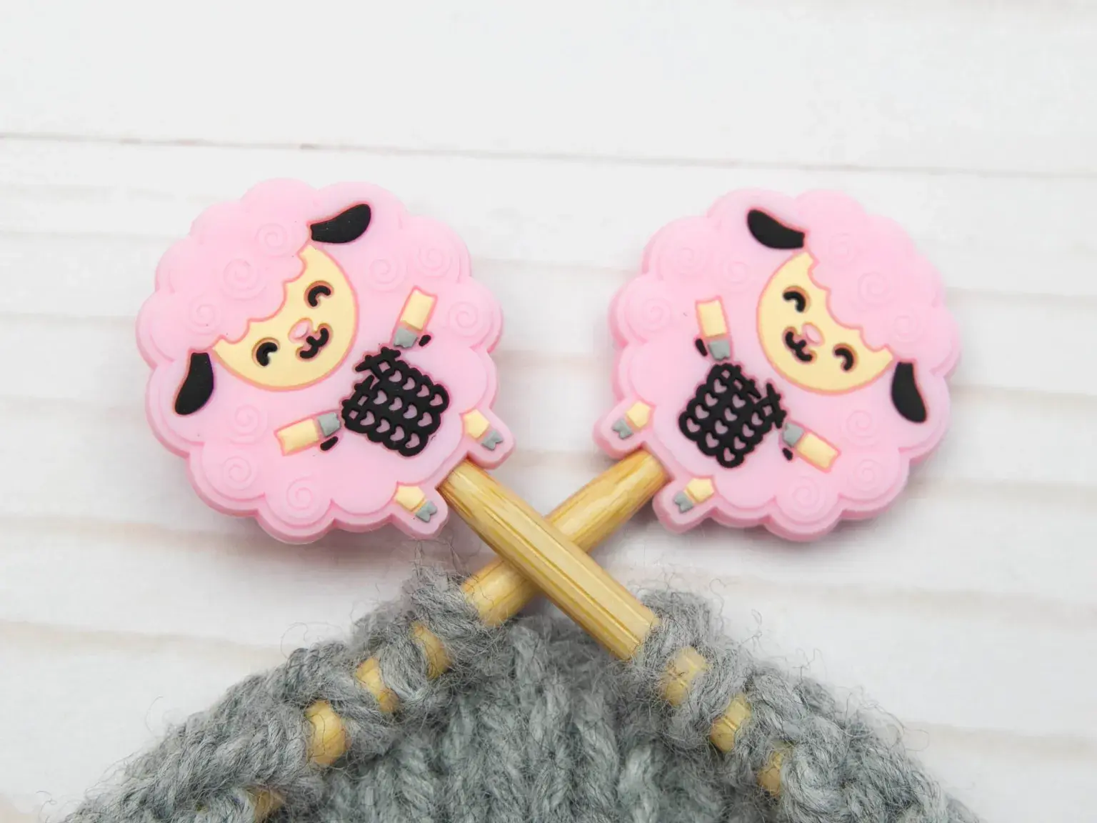 Fox & Pine Stitch Stoppers  - Pink Knitting Sheep